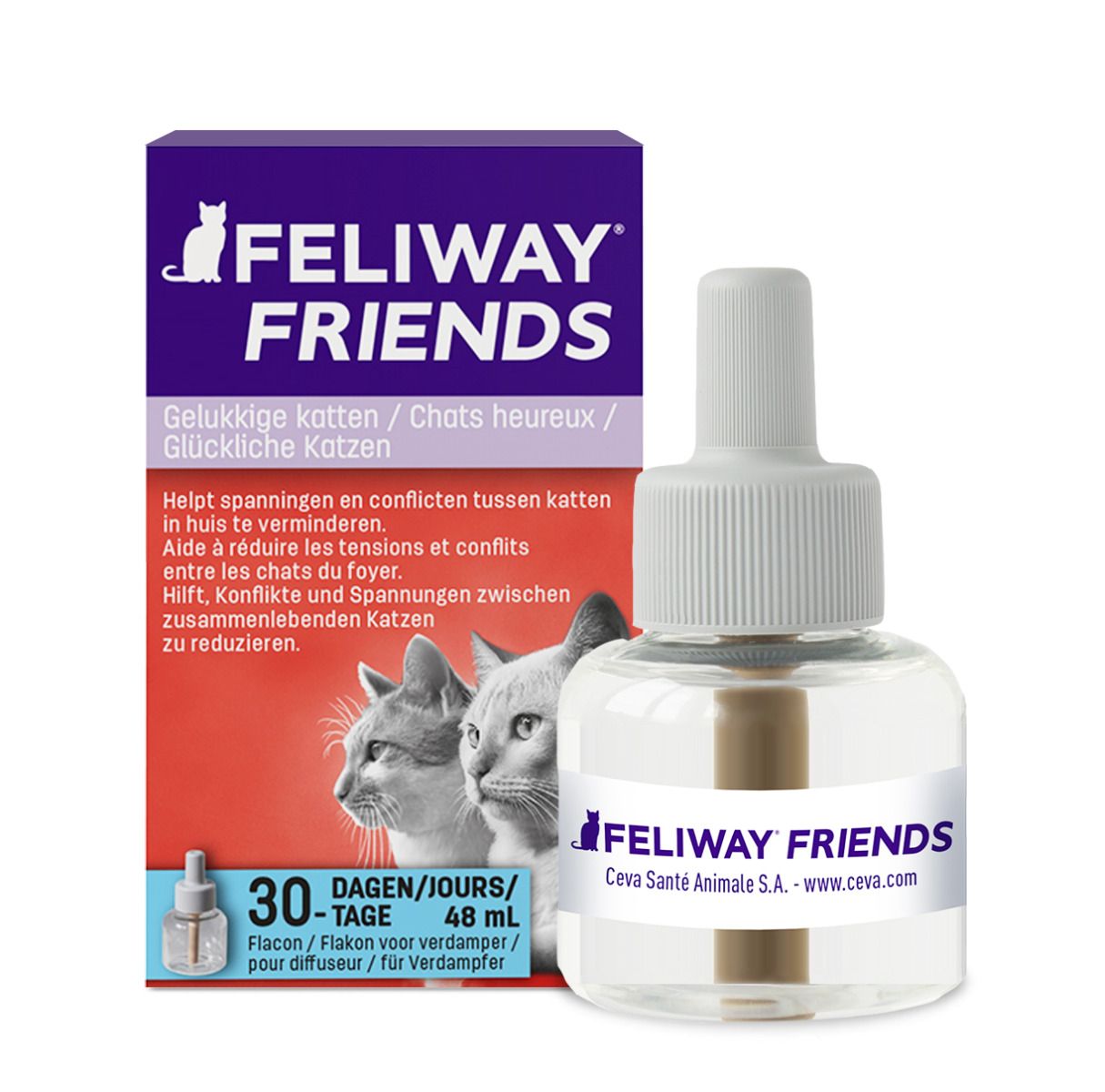 Feliway Friends Recharge pour diffuseur de phéromone - Chat stressé